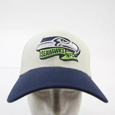 Seattle Seahawks New Era 39thirty Fitted Hat Unisex White/Navy Used • $14.62