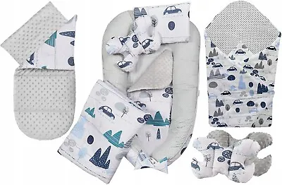 Baby 6pc Double-sided Soft Cocoon Bed Cushion RETRO CARS • £44.99