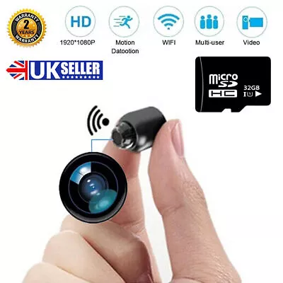 HD 1080P Mini Spy Camera Hidden HD Micro Home Security Night Vision Motion Cam • £18.99