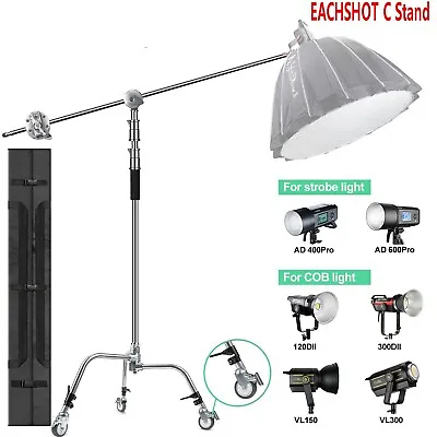 Professional Heavy Duty Studio C-Stand Light Stand With Hold Boom Arm Bag Wheels • $175