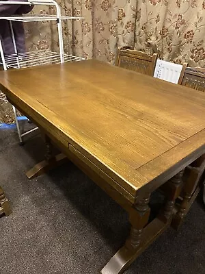 Solid Oak Old Charm Dining Table And 4 Chairs • £40