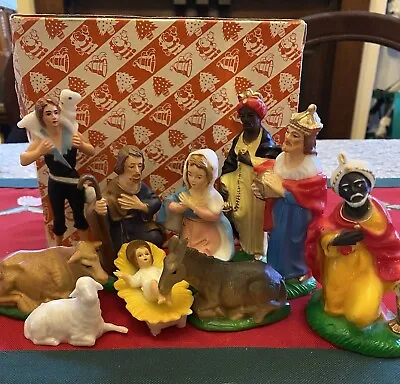 Vintage Christmas Nativity Set 10 Pieces Plastic With Box Pre Owned  • £19.99