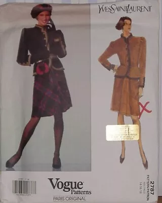 Vogue Pattern 2787 Yves Saint Laurent Paris Original Size 14-16-18. • $21.23