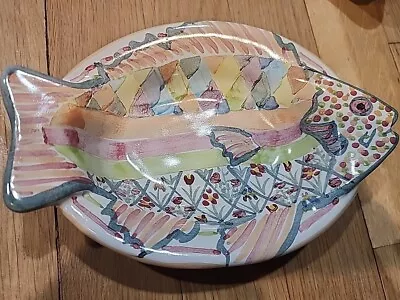 MacKenzie Childs Vintage Fish Story Small Fish Plate 7.75    MINT • $45.99