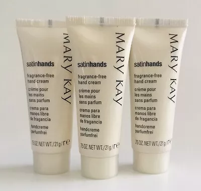 Lot Of 3 New Mary Kay Satin Hands Fragrance Free Hand Creams Travel Sz Fast Ship • $15.25