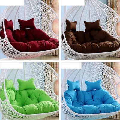 $59.86 • Buy Unstuffed Patio Double Hanging Swing Egg Chair Cushion Cover For Round Papasan