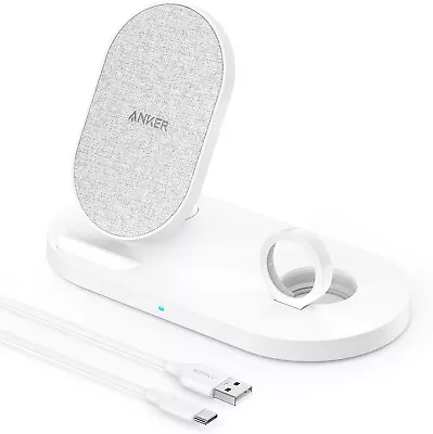 Anker 2 In 1 Wireless Charging Station For IPhone And Apple Watch White • $88.64