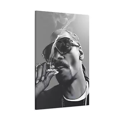 Snoop Dog Canvas Black And White Gangster Rapper Smoking Wall Art Decor • £24.99