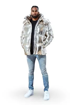 NWT Jordan Craig Toronto Bubble Men's Jacket Metallic Silver 91542M-SILVER • $110