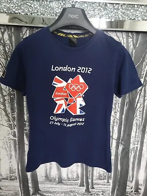 OFFICIAL LONDON Olympics 2012 WOMEN'S T SHIRT SIZE 12 BLUE LICENCED ADIDAS • £12.50