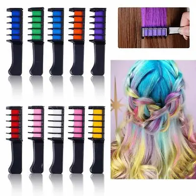 Normal And Matt 6 Pack Instant Washable Hair Chalk Combs For Parties Sleepovers • £6.99