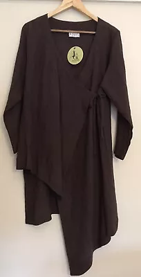 J GENERATION Brown Linen Wrap Tunic Top Size 10 NWT • $60
