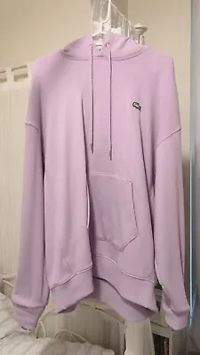 Lacoste L!Ve Classic Unisex Mauve Pink Oversized Hoodie Jumper Size L SOLD OUT • $80