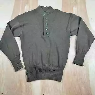 Vintage Military Mens Vtg Wool Sweater Pullover Green Size Large • $25