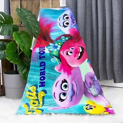 Trolls Disney Beach Towel Bath Holiday Gift Dreamworks Girls Kids Child • £7.60