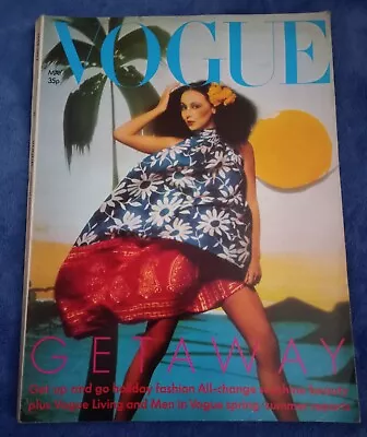 VOGUE MAGAZINE May 1974 50TH BIRTHDAY GIFT Marie Helvin MEN Vintage 70s Fashion • $29.22