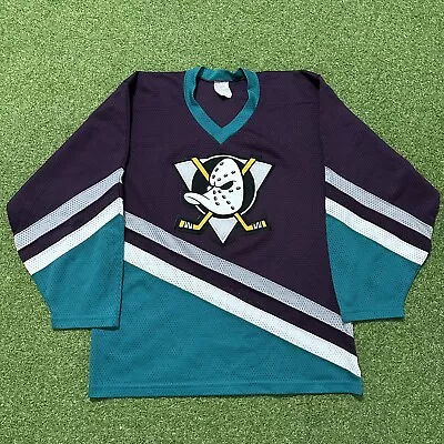 Anaheim Mighty Ducks Vintage Hockey Jersey CCM Mens Medium M 90s NHL Purple • $69.99