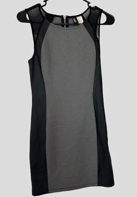 H&M Divided Faux Leather & Mesh Bodycon Dress Grey/Black Sz 6 *Read Description • $12