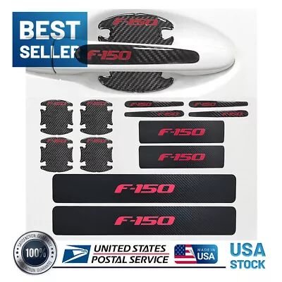 12X Carbon Fiber Sticker For F-150 Car Door Sill Protector Door Step Plate • $19