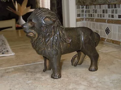 Vintage Cast Iron Lion Bank • $25