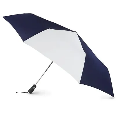Totes Blue Line Golf Size Auto Open/Close Umbrella Navy/White - 7110 • $35