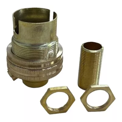 £7.20 • Buy Jeani Brass Lamp Holder Un Switched Bayonet BC Bulb Holder 1/2  & Threaded Rod