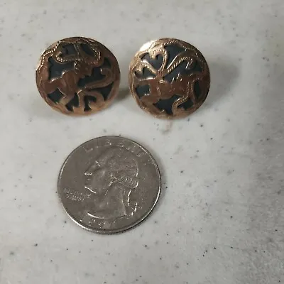 Vintage Mayan 925 Silver With A Gold Plated Overlay Vermeil Earrings. 6 Grams • $24