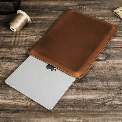 Genuine Leather Sleeve Case For Apple Macbook Pro 14 16 M3 Pro Air 13 Laptop Bag • $46.86