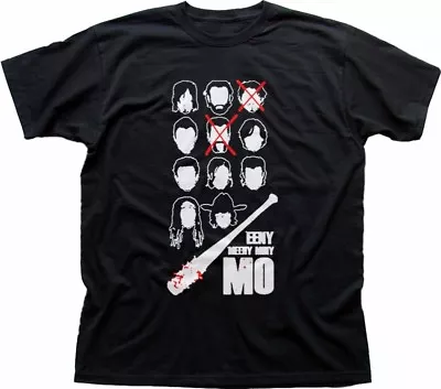 The Walking Dead Negan EENY Meeny Miny MO Funny Black Printed T-shirt OZ9323 • £13.95