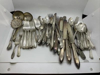 $49.95 • Buy Lot Of 66 Silver Plated Silverware Ajax, Community, Alvin, Tudor,Oneida,WM ROGER