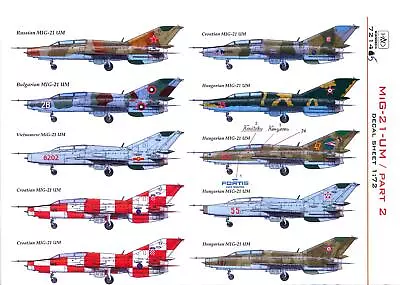 Hungarian Aero Decals 1/72 MIKOYAN MiG-21 UM Jet Fighter Part 2 • $12.99