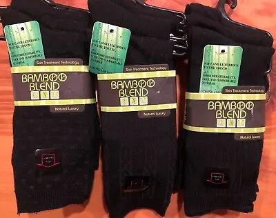 3 Pairs BAMBOO BLEND Luxury Socks 75% Rayon From Bamboo $18 Fits Shoe Size 7-12 • $15.29