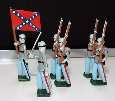 Warwick Miniatures 6 Piece Lead Toy Soldiers 1861 Confederate Infantry Civil War • $51.95