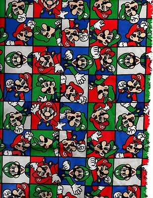 Mario Brothers Cotton Fabric   15 Inches X 44 Inch • $8.90