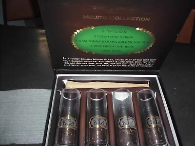 4 Piece Tommy Bahama Cigar Band Mojito Set 4 & Bamboo Muddler • $15