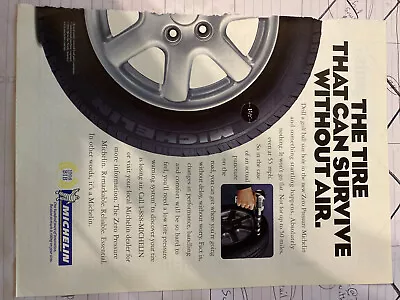 1998 Michelin The Tire That Can Survive Without Air Ad • $7