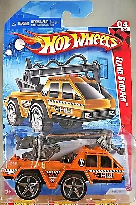 2010 Hot Wheels #174 Race World-Movie Stunts 4/4 FLAME STOPPER Orange W/Lrg 5 Sp • $7.65