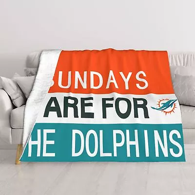Miami Dolphins 2-deck Blanket Sundays Are For The Dolphins Sofa Blanket 60 X50  • $28.49