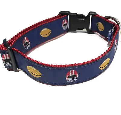 New Preston Dog Collar Size Medium Footballs Helmet Sports Blue Red 1.25  • $14.99