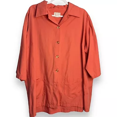 Flagstaff Industries Corporation Button Up Shirt Women's 3X Pink Pocket FLAWED • £10.46