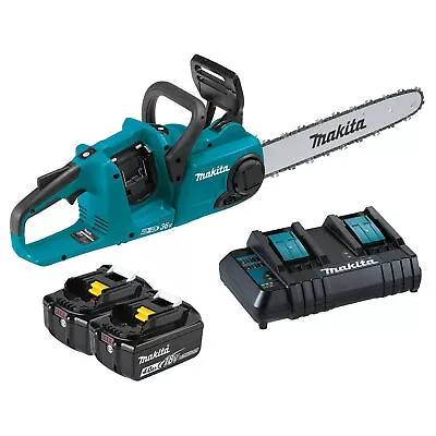 Makita LXT 36 Volt 16 Inch 4.0Ah Battery Powered Brushless Chainsaw Kit Teal • $332.99