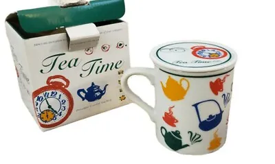 Vintage 80's Tea Time Covered Tea Coffee Mug - Alice In Wonderland Mad Hatter • $14.39