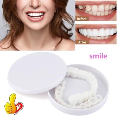 $7.89 • Buy Snap On Upper Lower False Teeth Dental Veneers Dentures Fake Tooth Cover Set US