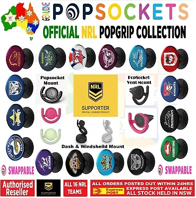 $24.50 • Buy Official NRL PopSockets Rugby League Teams Grip PopSocket Phone Stand Holder Car