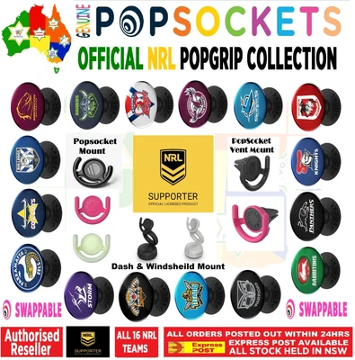$24.50 • Buy Official NRL PopSockets Rugby League Teams Grip PopSocket Phone Stand Holder Car