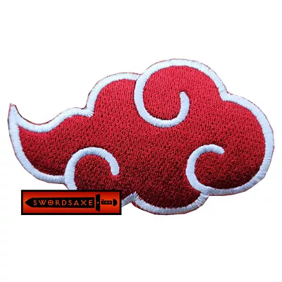 Naruto Anime Series Akatsuki Red Cloud Logo Embroidered Iron On Patch Applique • $4.99