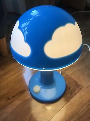Used Vintage Retro Ikea Skojig Blue Cloud Mushroom Table Lamp Nursery Kids • £25