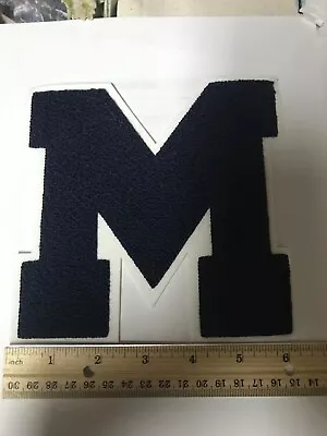 Chenille Varsity Letter Patch-  M  - Navy Blue- School Letter- 6  X 6  - New • $5