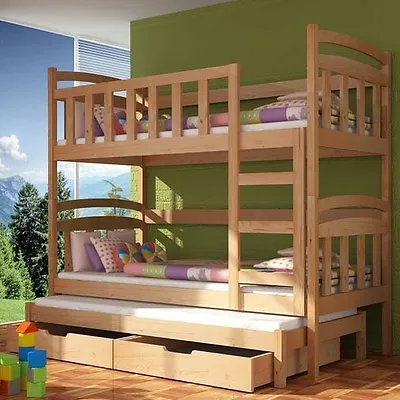 £379 • Buy Bunk Bed DAMIAN With Mattresses Storage Drawers Pine Wood