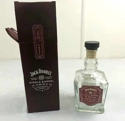 Jack Daniels Single Barrel Tennessee Rye Whiskey 70CL Empty Bottle Top & Box • $39.95